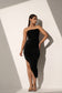 LUXURY - Black velvet Corset dress