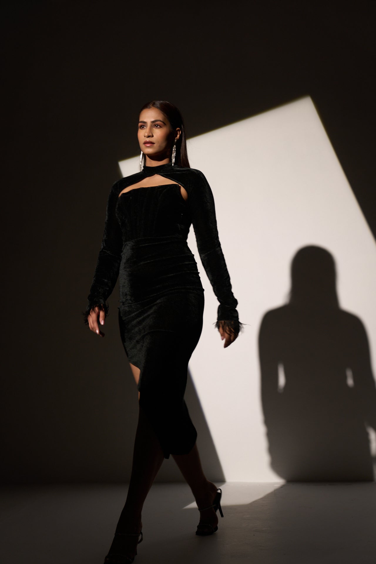 LUXURY - Black velvet Corset dress