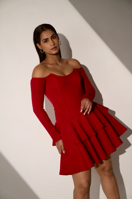 GODDESS - Red corset dress