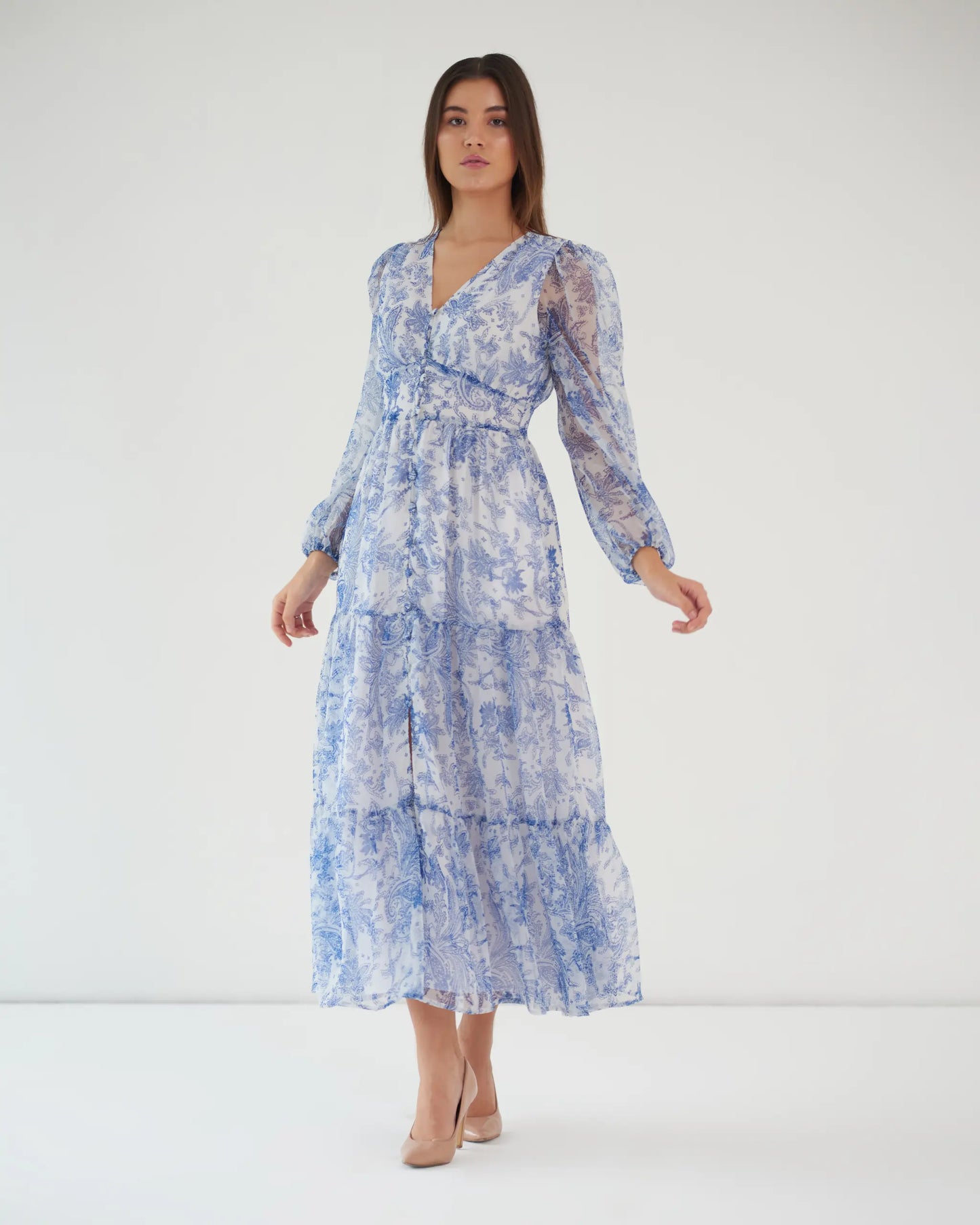 FEEL THE CALM - Georgette print maxi dress