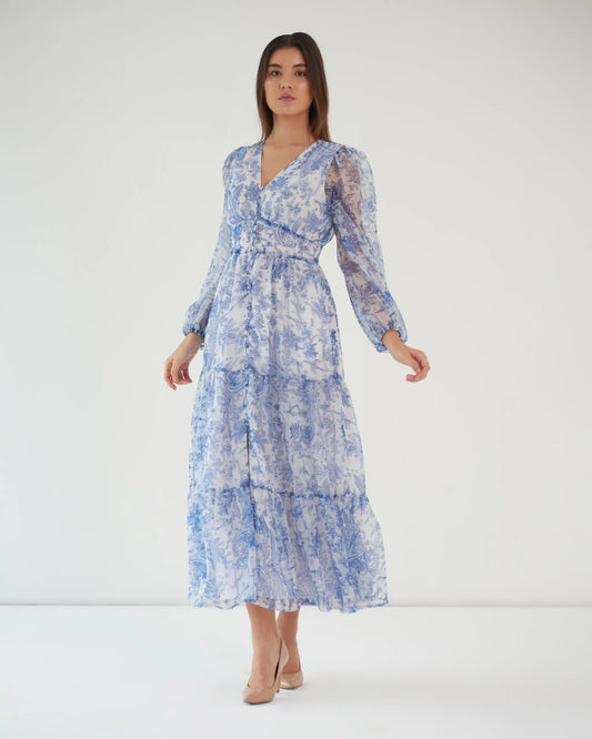 FEEL THE CALM - Georgette print maxi dress
