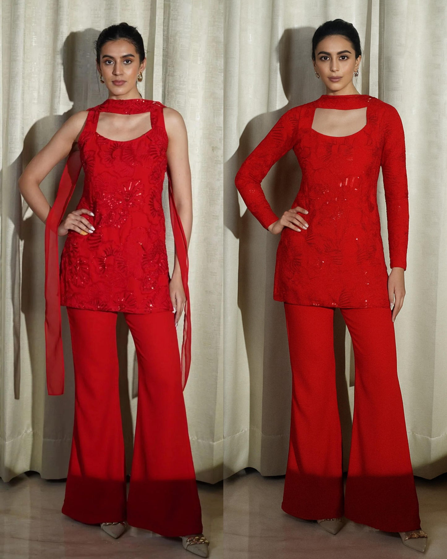 EXQUISITE-  Flower Embroidered Sharara Set