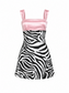 Baby Pink &amp; Zebra Print Satin Mini Dress
