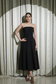 Black Strapless Midi Dress