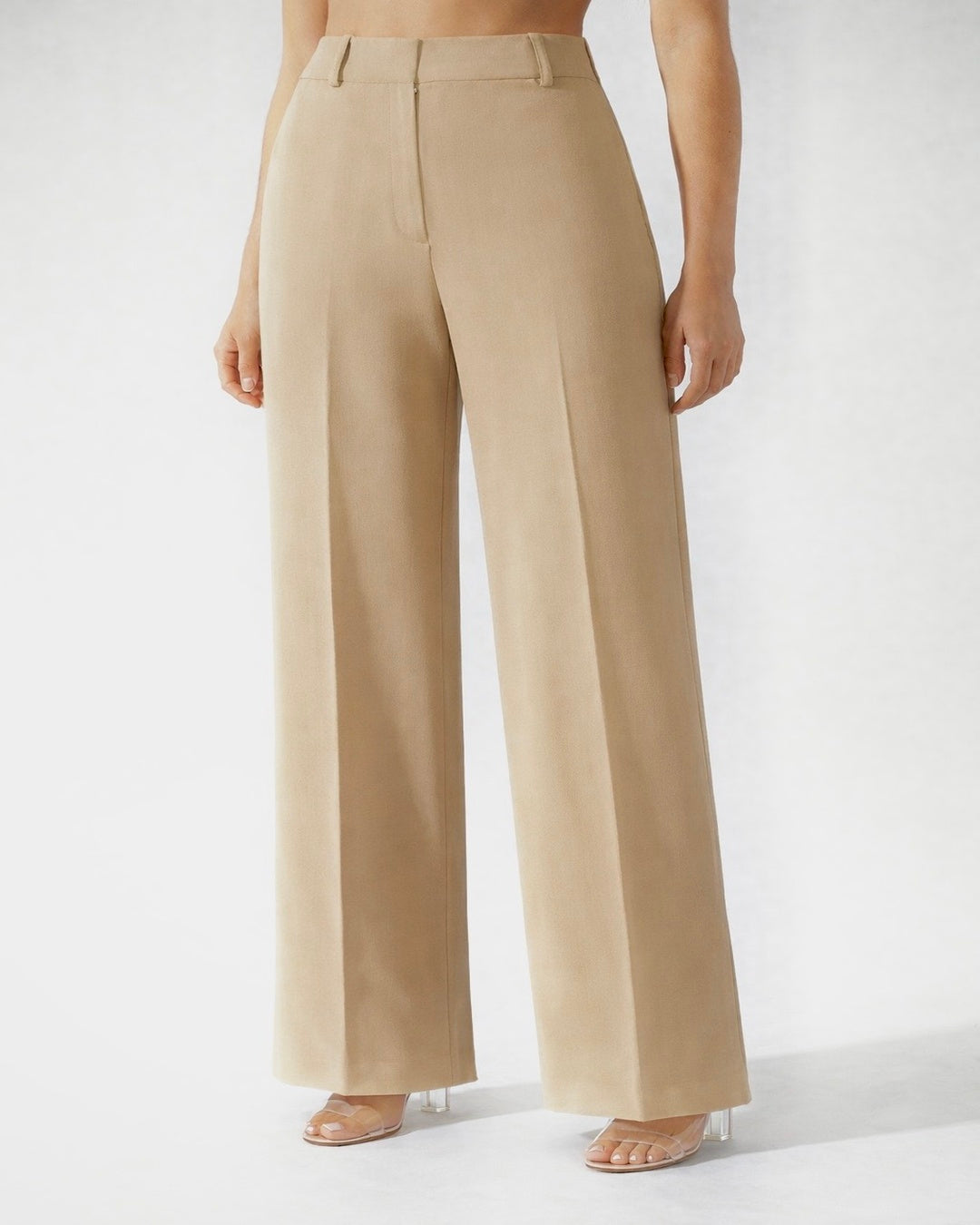 Beige Straight pants