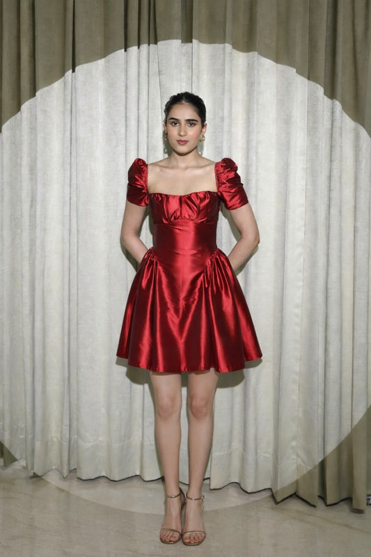 Crimson Royale Dress short length
