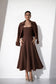 Brown Structured Midi Dress