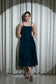 VELVET LOVE - LUXURIOUS TEAL VELVET FLARED DRESS