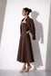 Brown Structured Midi Dress