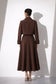 Brown Structured Midi Dress