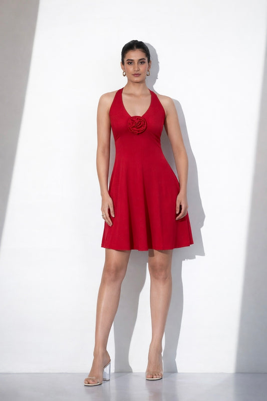 Red Halter Mini Dress
