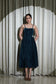 VELVET LOVE - LUXURIOUS TEAL VELVET FLARED DRESS