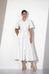 White Cotton Maxi Shirt Dress