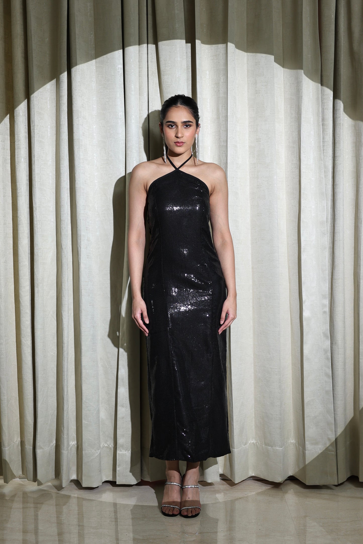 Sequin Halter Dress