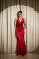 Crimson Curve Evening Gown