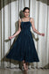 VELVET LOVE - LUXURIOUS TEAL VELVET FLARED DRESS