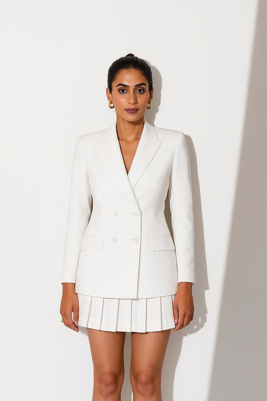 EFFORTLESS WHITE BLAZER SET