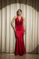 Crimson Curve Evening Gown