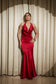 Crimson Curve Evening Gown