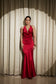 Crimson Curve Evening Gown