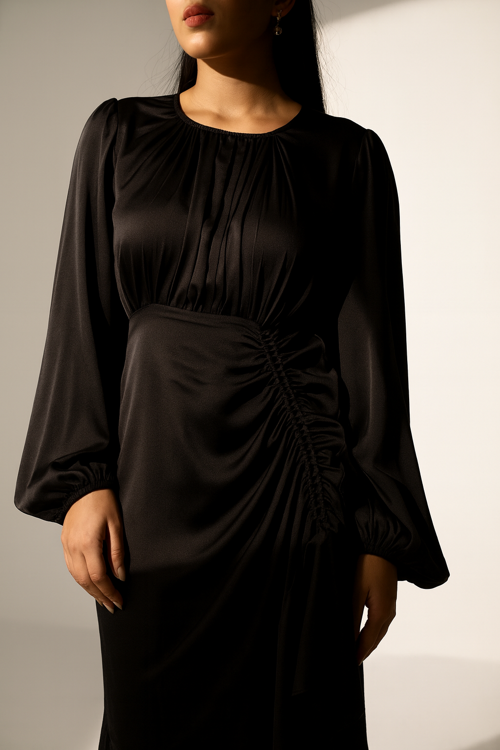 FOREVER LOVE - Black satin dress