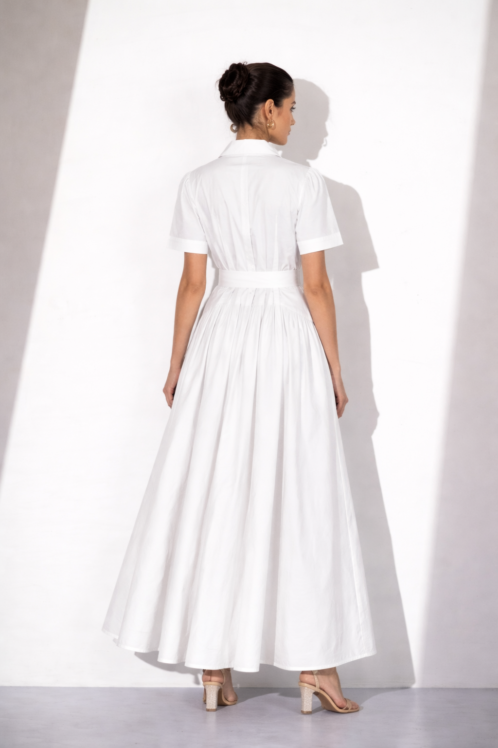 White Cotton Shirt Dress