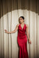 Crimson Curve Evening Gown