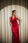 Crimson Curve Evening Gown