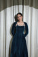 VELVET LOVE - LUXURIOUS TEAL VELVET FLARED DRESS