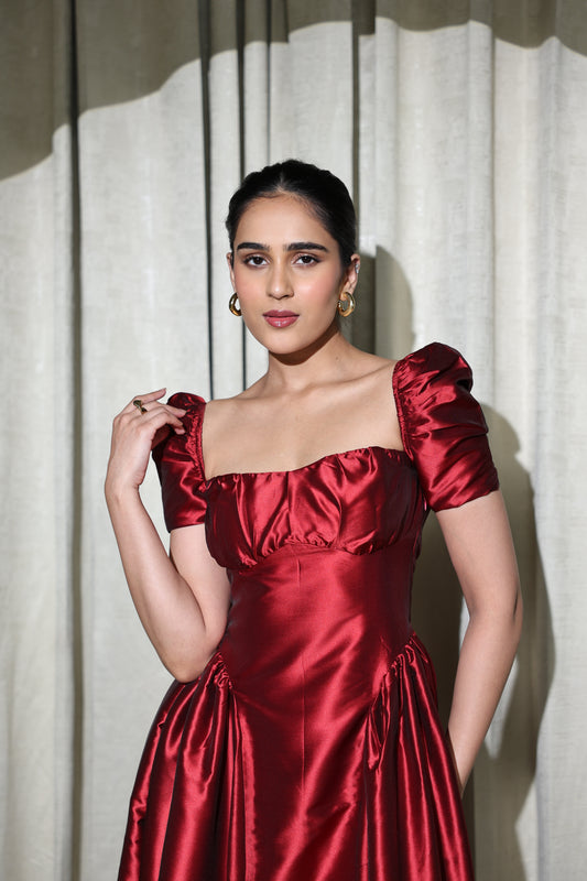 Crimson Royale Dress