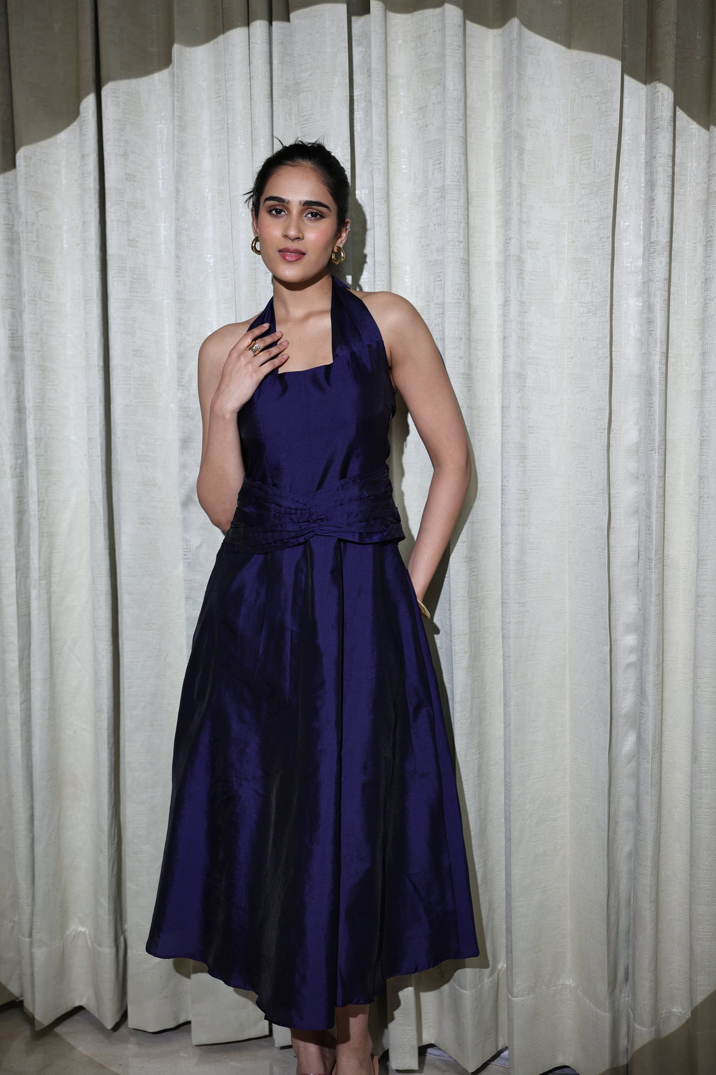 Midnight Whispers Midi Dress