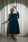 VELVET LOVE - LUXURIOUS TEAL VELVET FLARED DRESS