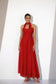 Red Halter Maxi Dress
