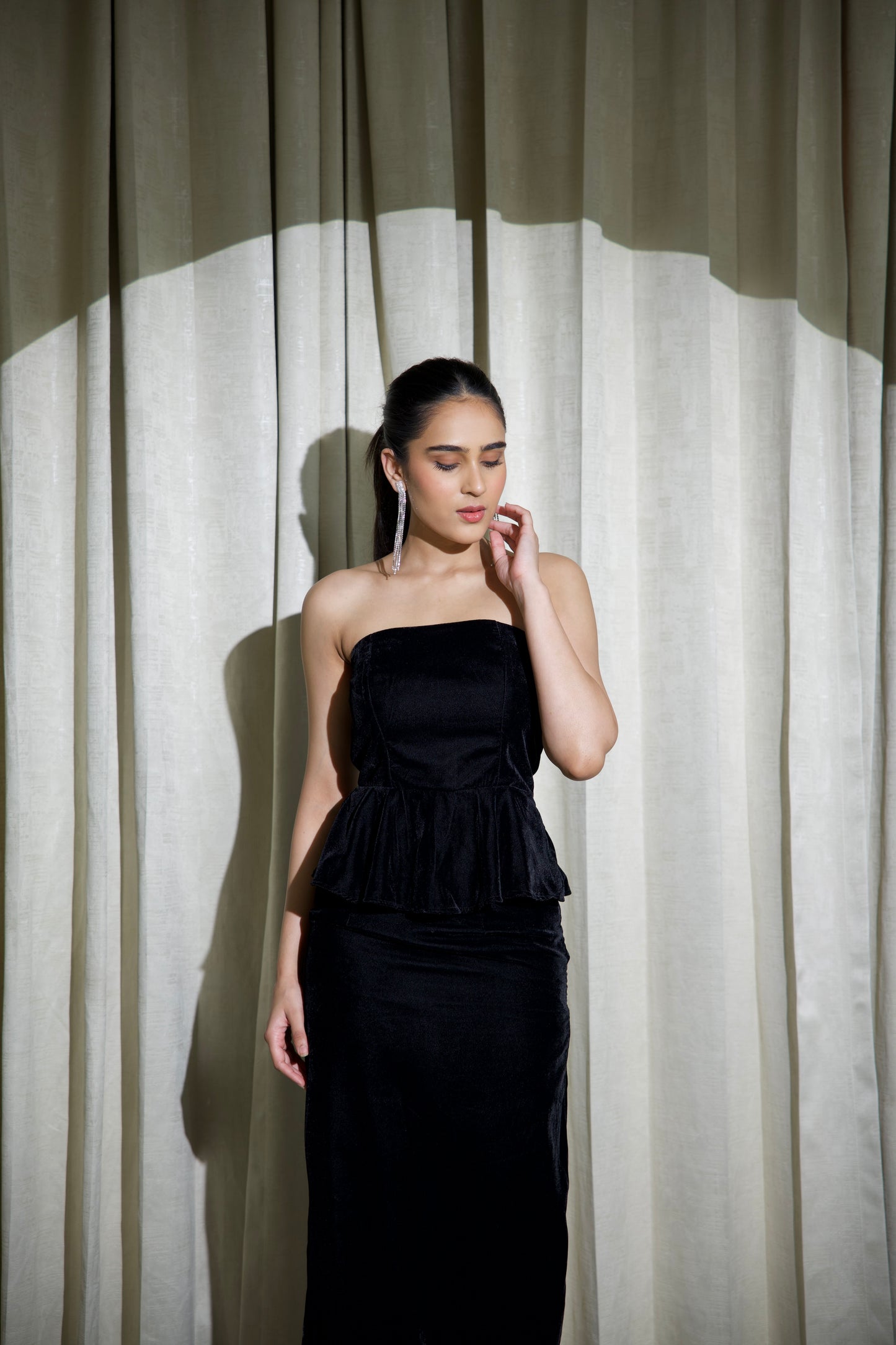 Black Luxe Peplum Duo