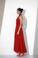 Red Halter Maxi Dress
