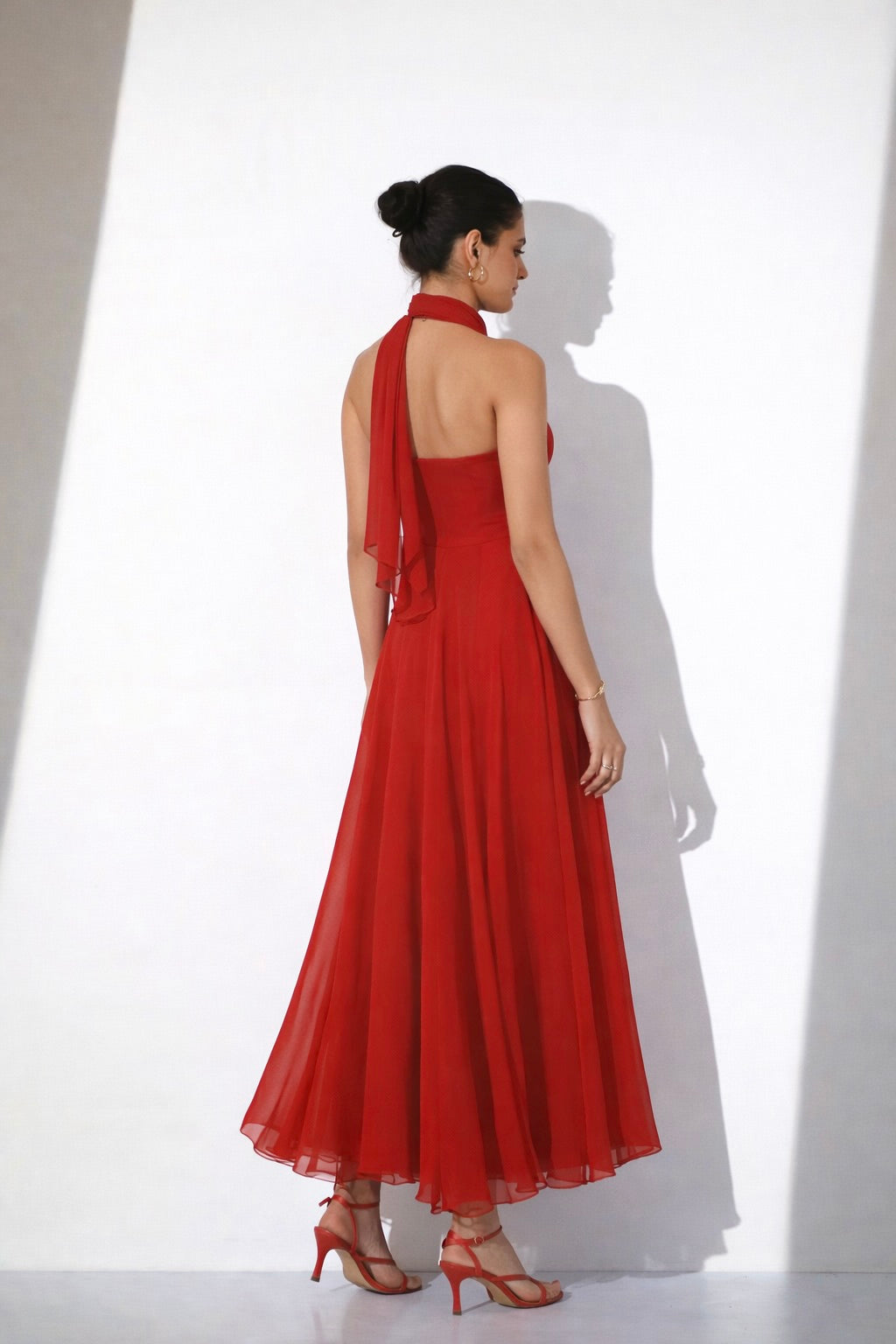 Red Halter Maxi Dress