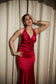 Crimson Curve Evening Gown