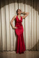 Crimson Curve Evening Gown