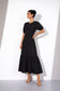 Black Cotton Puff Sleeve Midi Dress