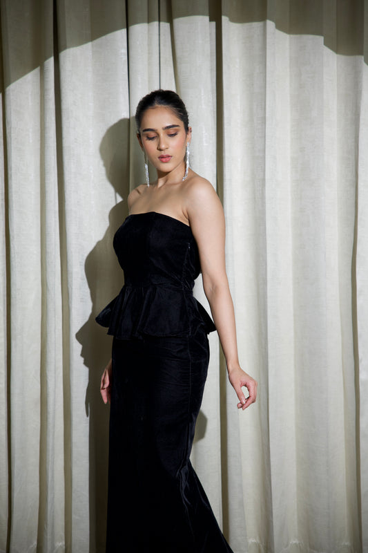 Black Luxe Peplum Duo