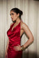 Crimson Curve Evening Gown