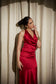 Crimson Curve Evening Gown