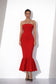 Red Strapless Mermaid Dress