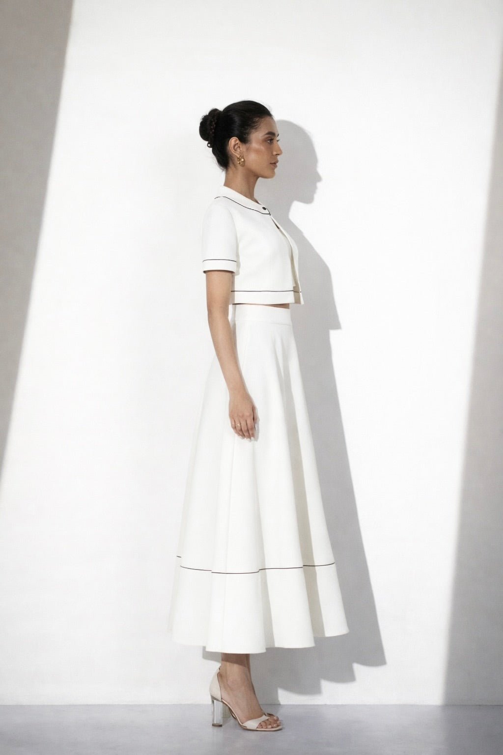 White Layered Skirt Co-ord Set