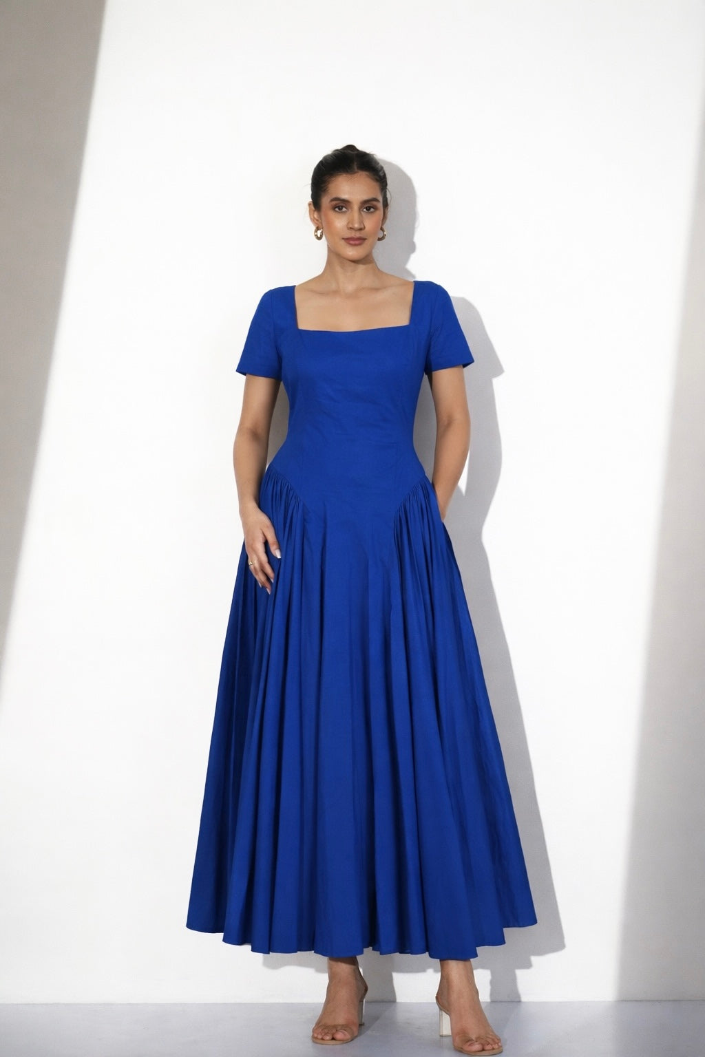 Royal Blue Cotton Maxi Dress