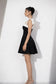 Black & White Bow Detail Mini Dress