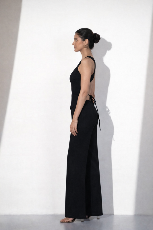 Black One-Shoulder Co-ord Set