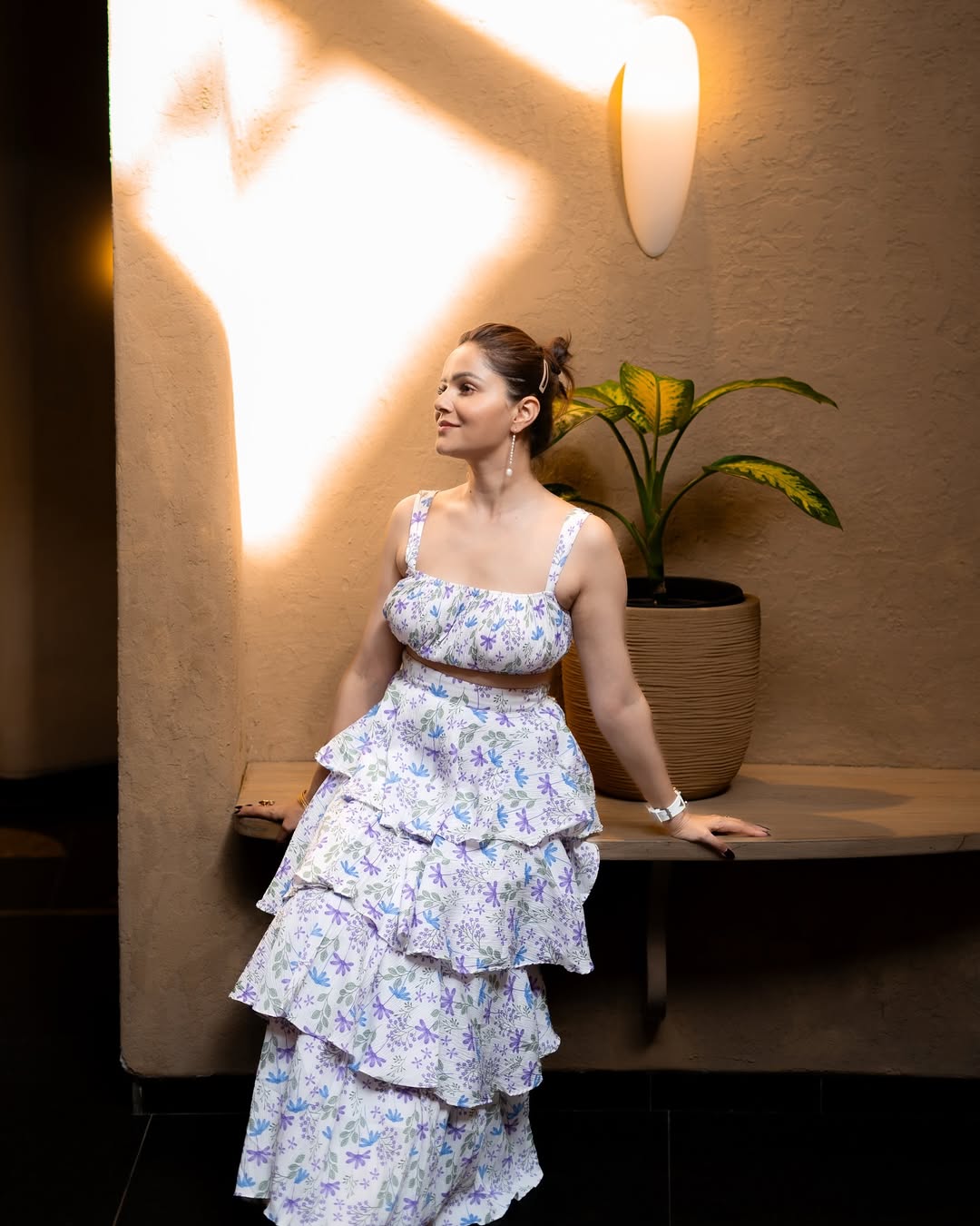 REGINA - Printed long frill Coord Set