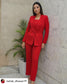 ICONIC - Red blazer with straight pants (Set)