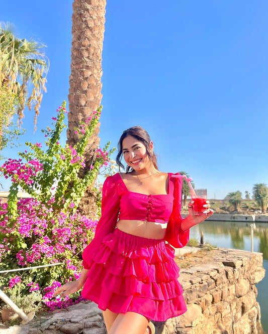 SECRET DESIRE - Crop top with a Ruffle skirt